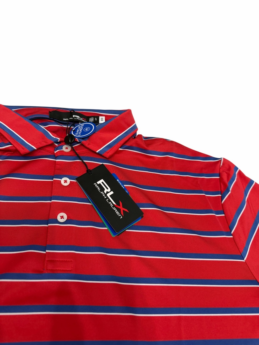 Ralph Lauren Men’s Golf Polo‎ Red Stripes Wicking Size XL  NWT